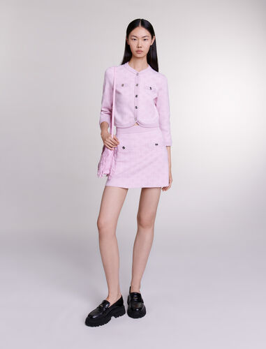Jacquard knit skirt : View All color Pale Pink