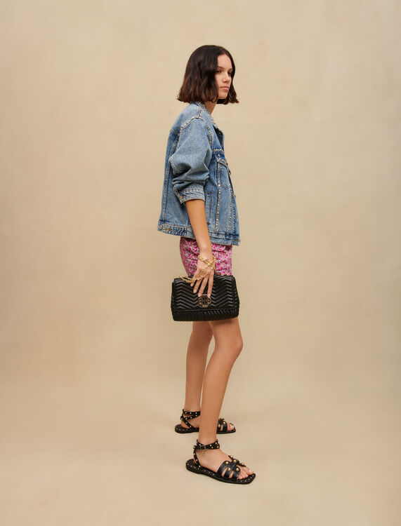Denim jacket with rhinestones - Blazers - MAJE