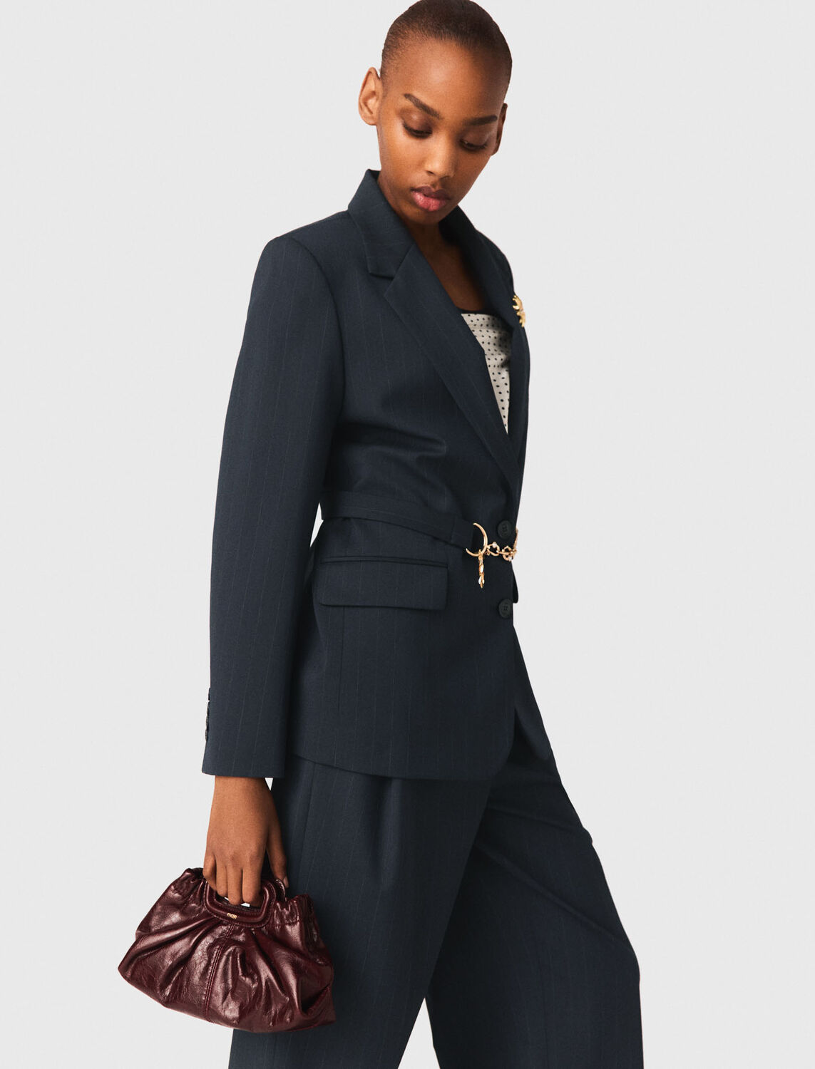 Striped suit jacket : Blazers & Jackets color Navy