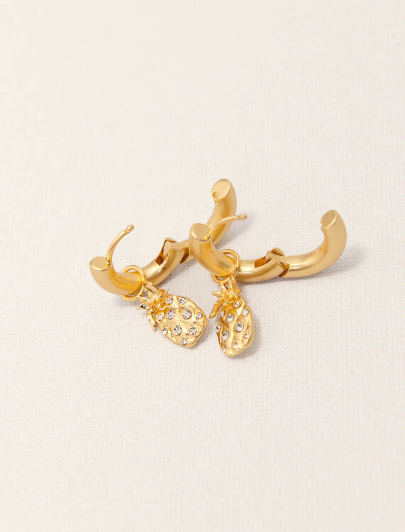 Mini rhinestone pineapple earrings -  - MAJE