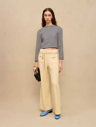 Long-sleeved Breton T-shirt : T-Shirts color White/Blue