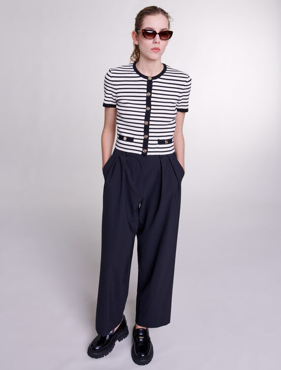 Wide-leg trousers with belt - Trousers & Jeans - MAJE