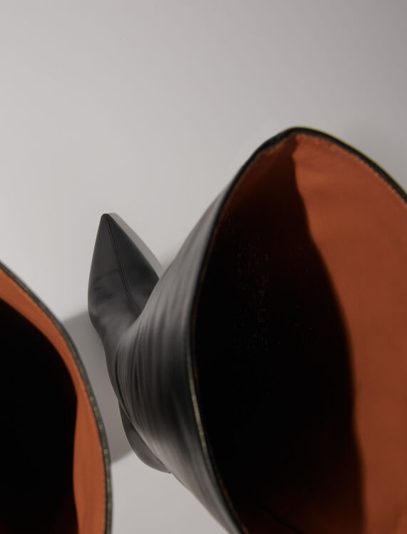 Pointed-toe leather boots - Booties & Boots - MAJE