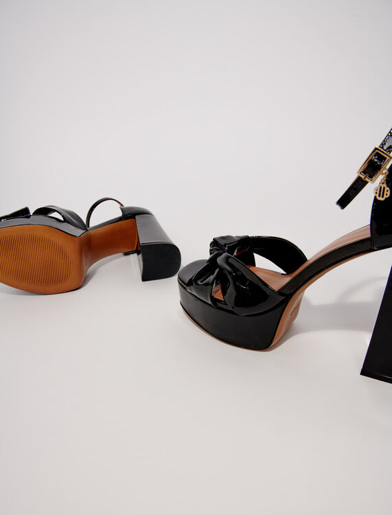 Leather platform sandals -  - MAJE