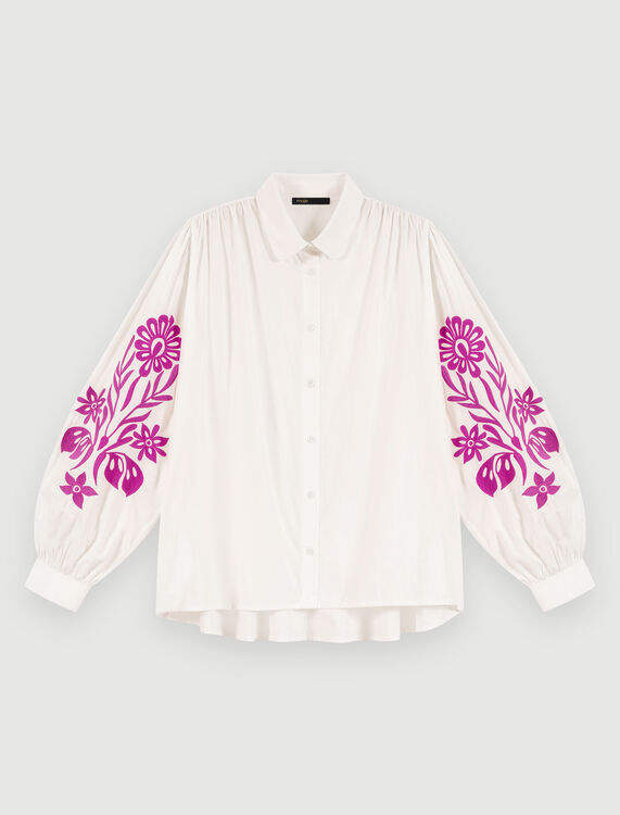 Embroidered shirt - Tropical Purple - MAJE