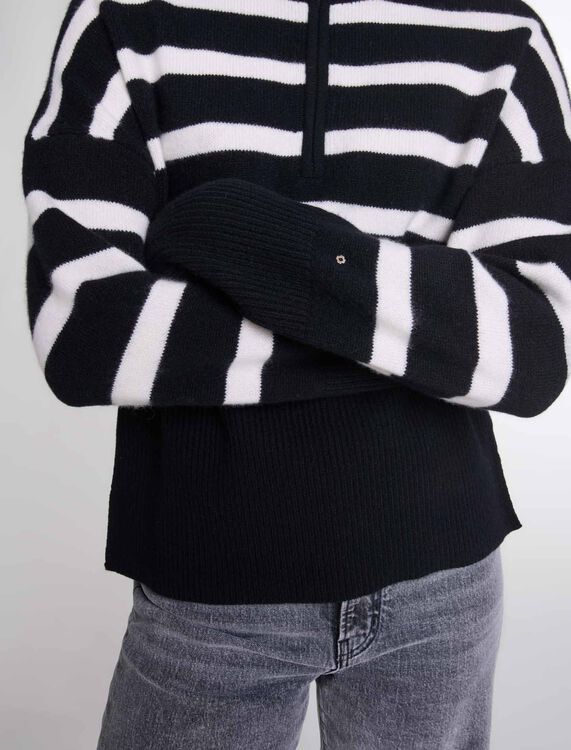 Stripe print high-neck jumper - Fall-Winter Collection - MAJE