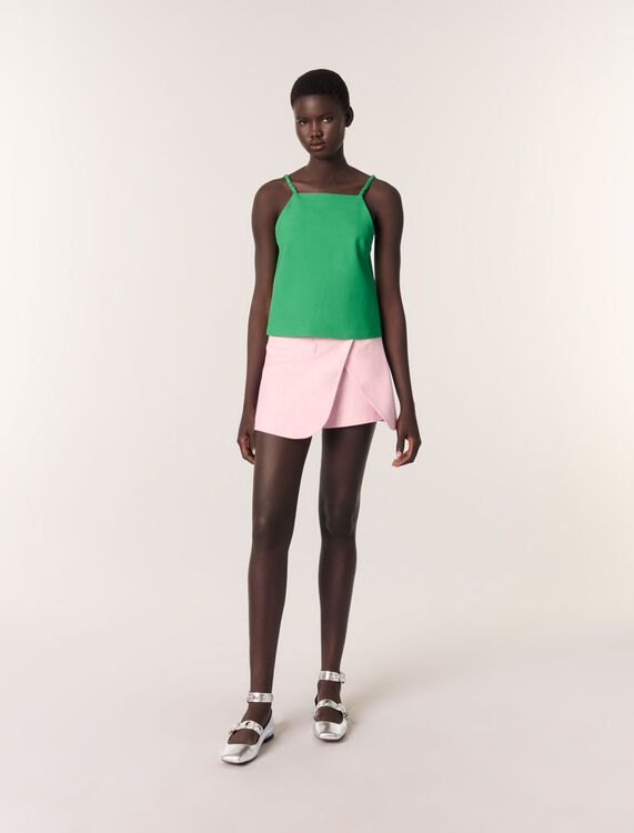 Layered-effect suit shorts : Skirts & Shorts color Pink