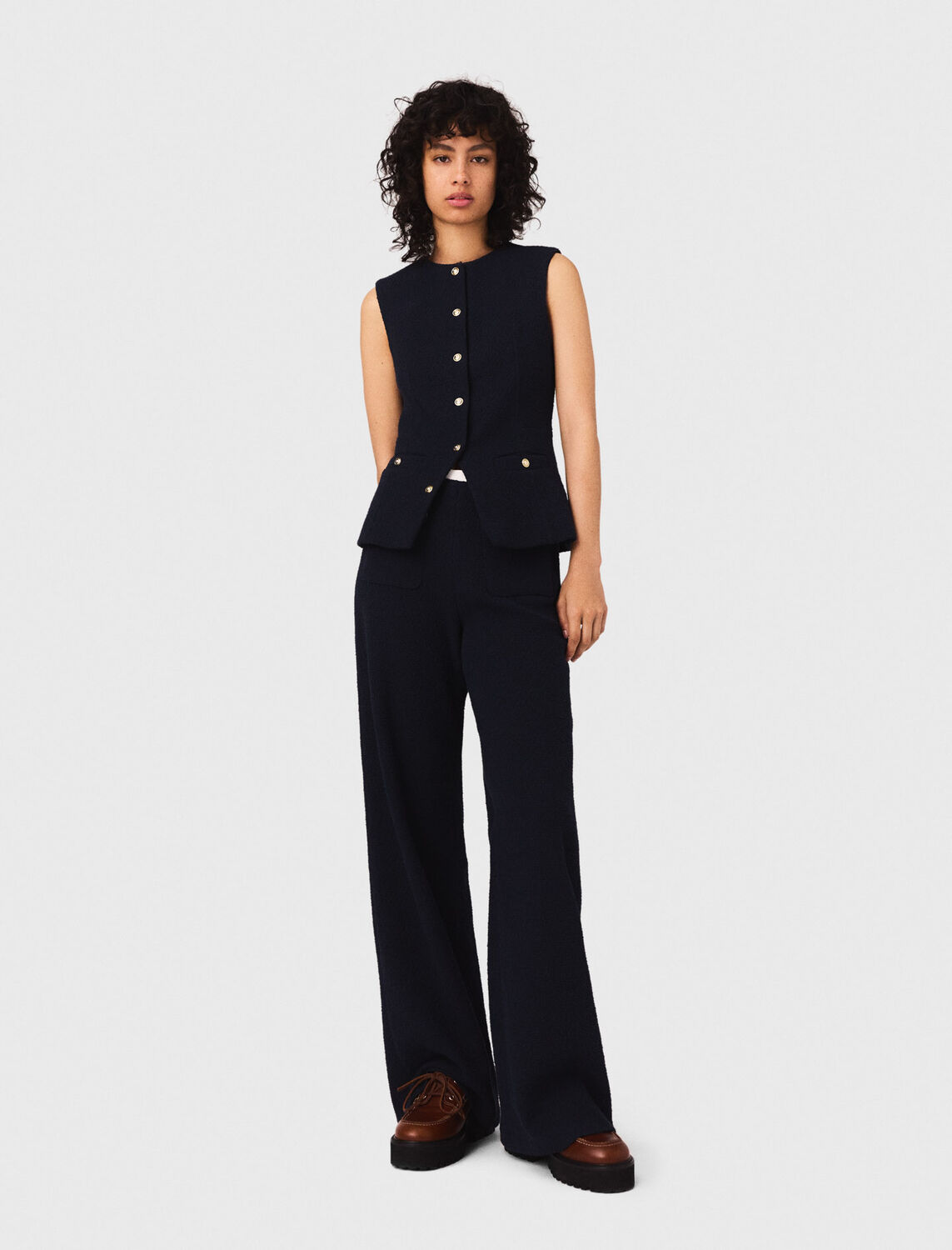 Straight-leg tweed trousers - Trousers & Jeans - MAJE