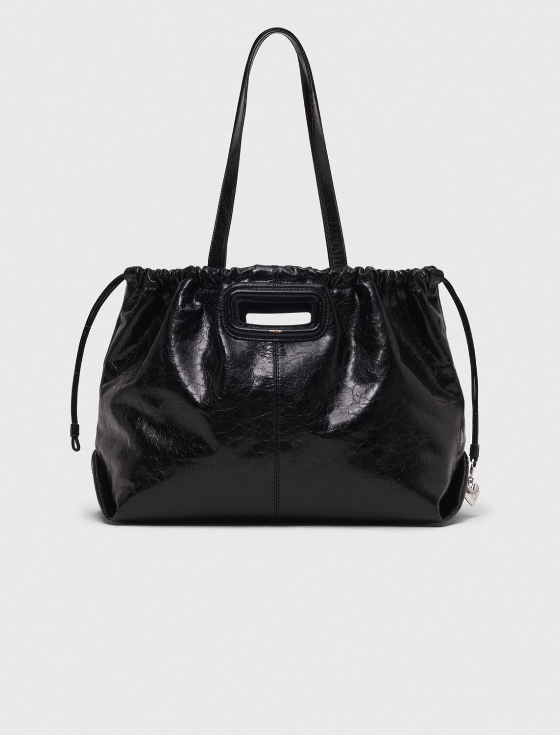 Crackled leather M Tote bag : M Bag color Black