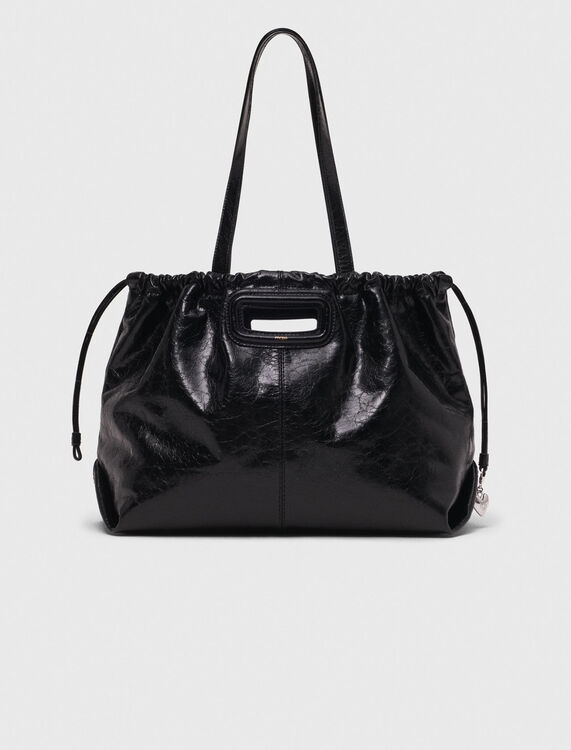 Crackled leather M Tote bag -  - MAJE