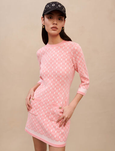 Pink jacquard dress : Lunar New Year color Pink