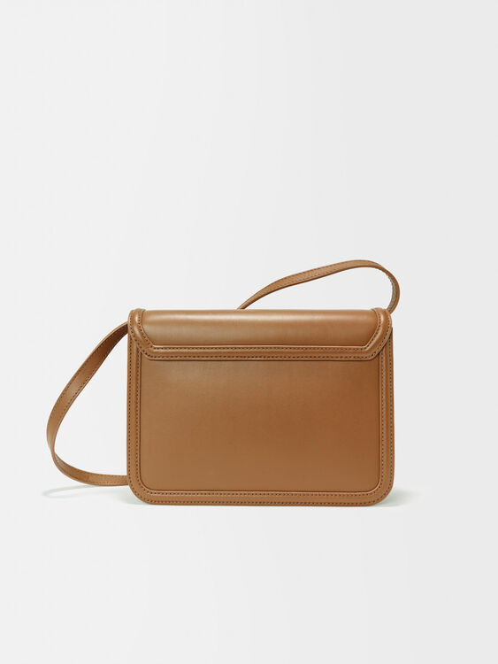 Leather bag with clover clasp -  - MAJE