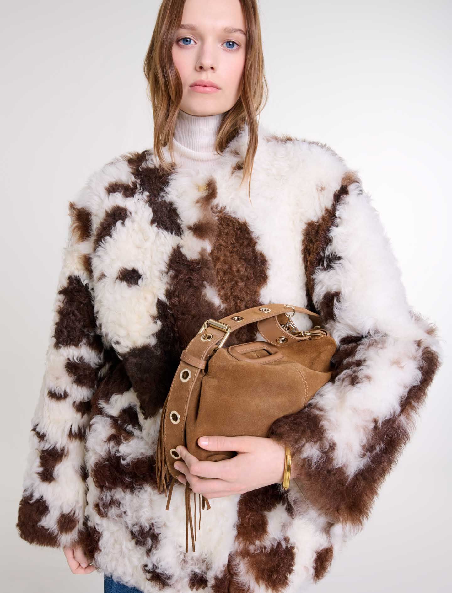 Maje shearling coat on sale