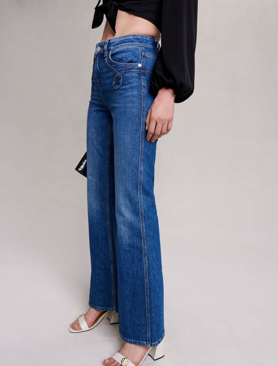 Embroidered flared jeans - Trousers & Jeans - MAJE
