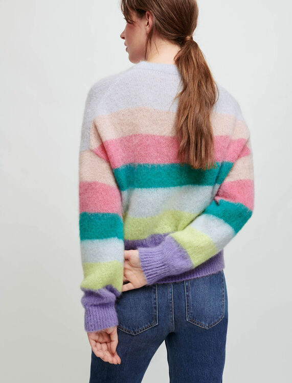 Brushed mohair striped pullover - Cardigans & Sweaters - MAJE