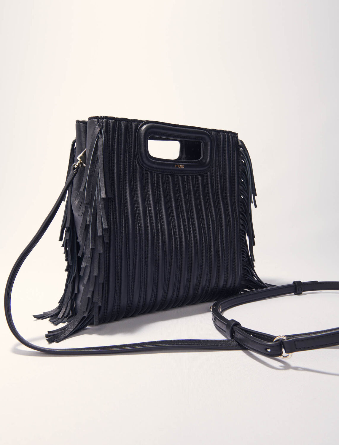 Quilted leather M bag - M Bag - MAJE