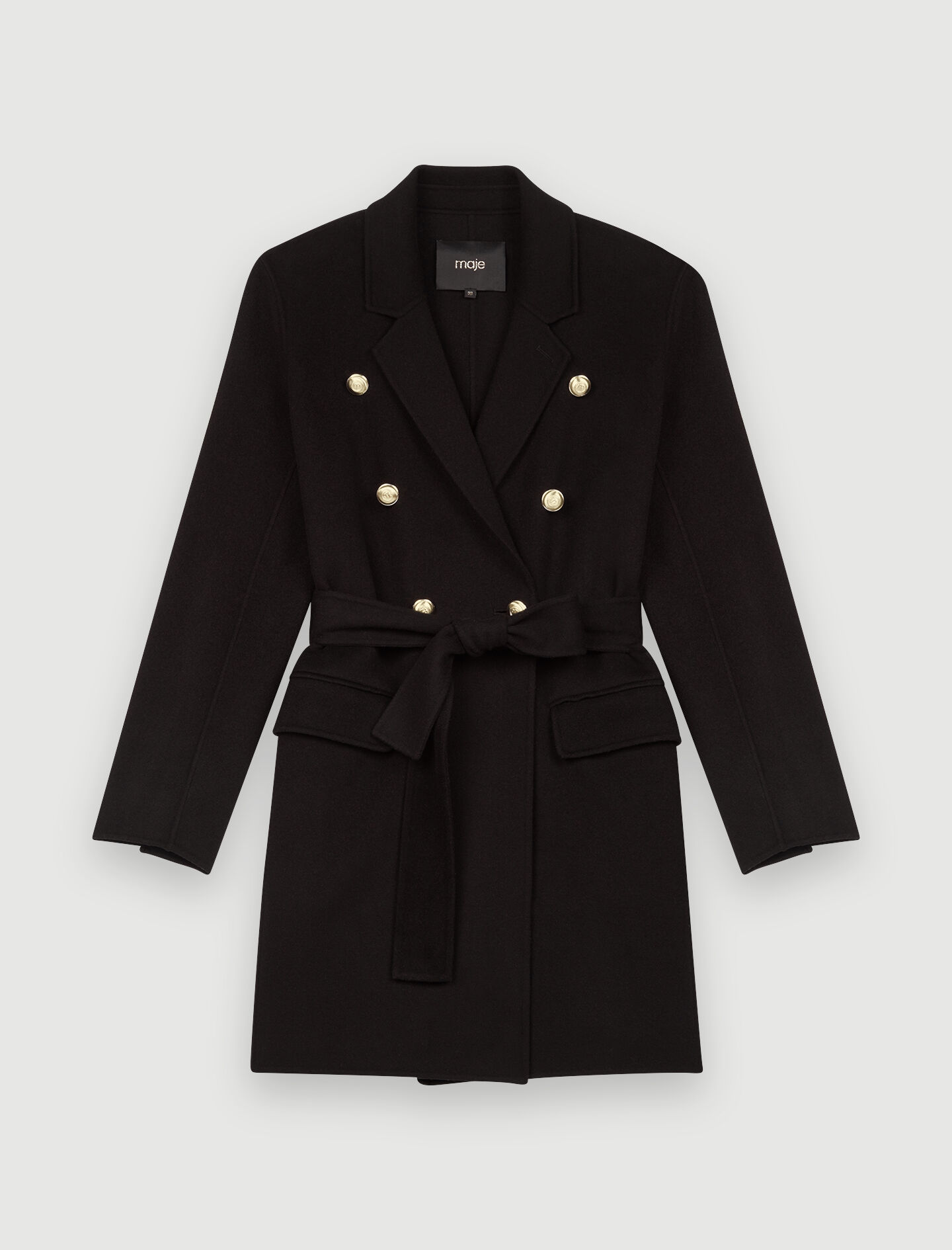 120GABIE Belted coat in recycled wool 