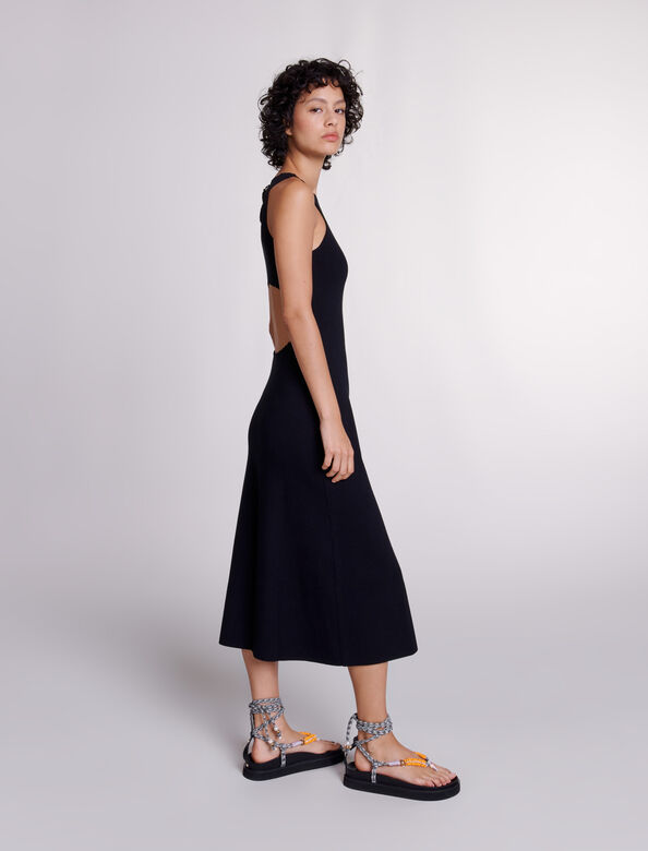 Cutaway knit maxi dress : Dresses color Black