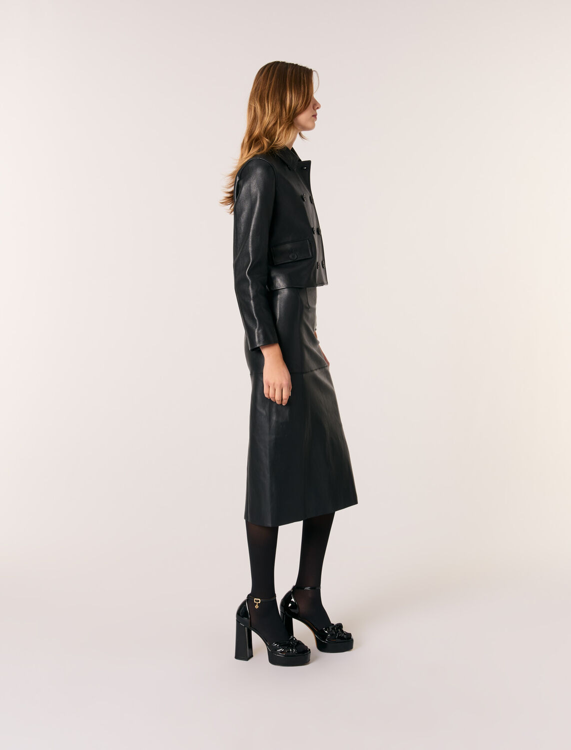 Cropped leather jacket - Blazers & Jackets - MAJE