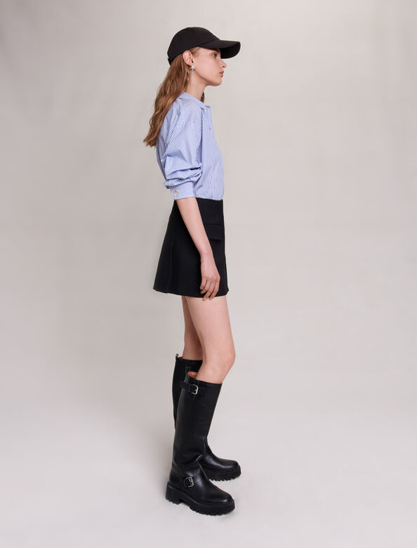 Asymmetric wrap skirt : View All color Black