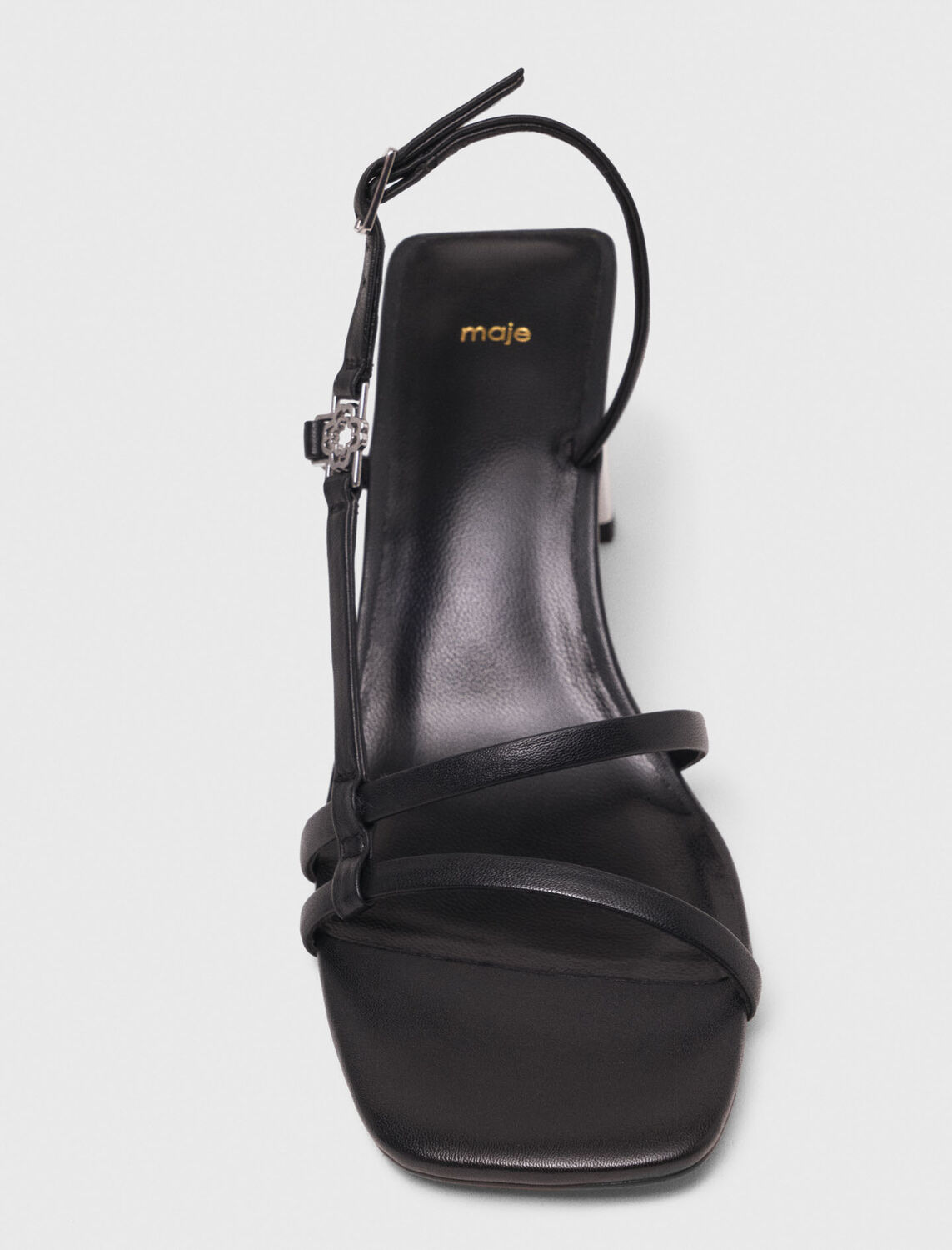 Metallic heel strappy sandals - Sling-Back & Sandals - MAJE