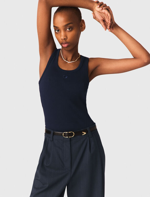 Rib knit tank top - T-Shirts - MAJE
