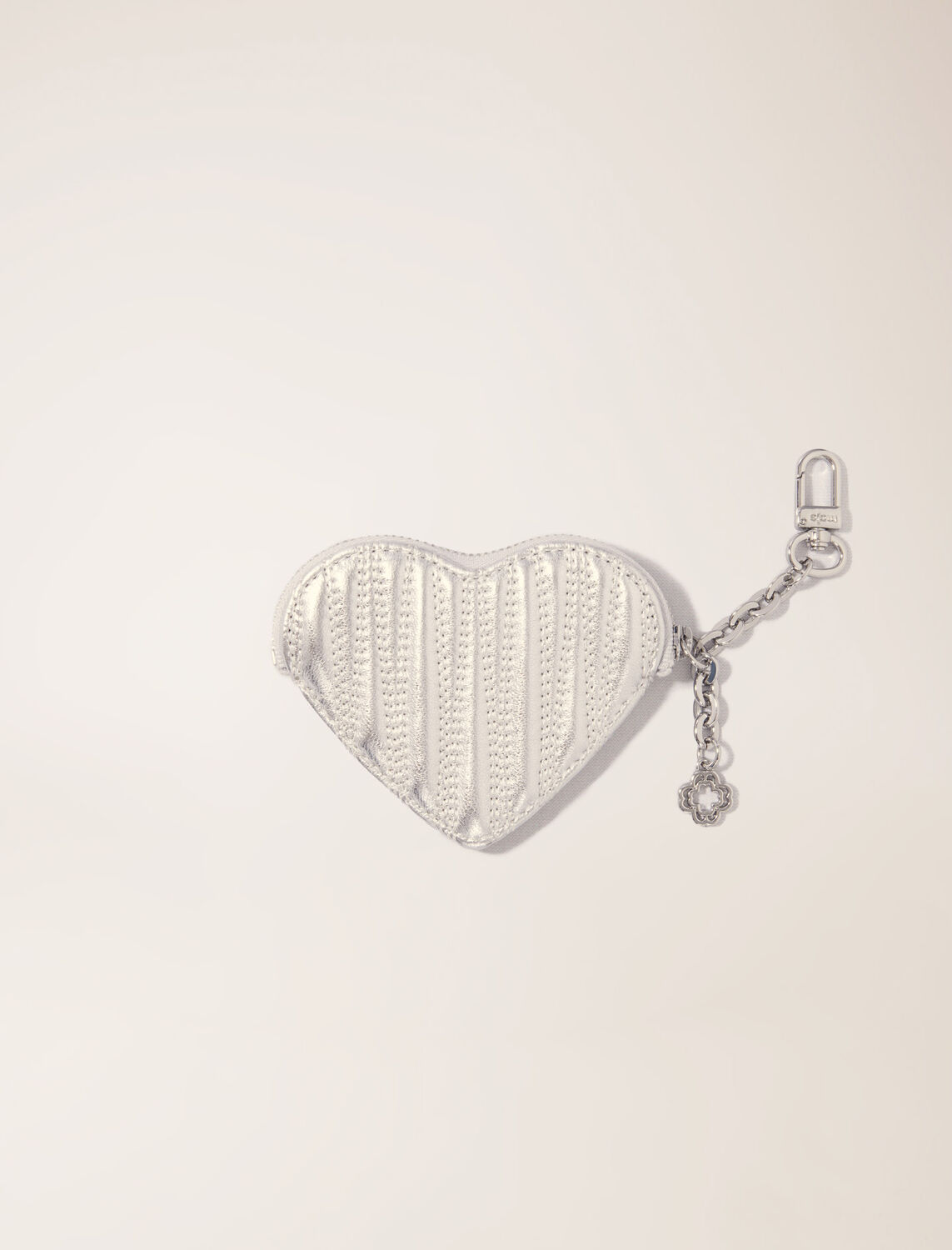 Quilted metallic heart purse : Other accessories color Silver