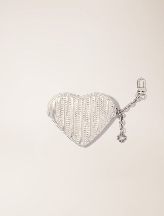 Quilted metallic heart purse -  - MAJE