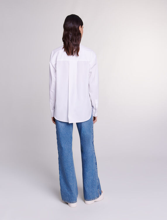White cotton poplin shirt - 30% Off - MAJE