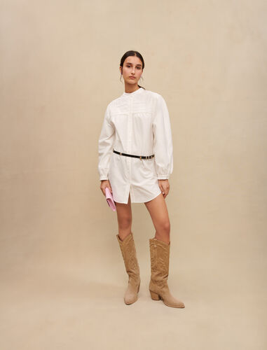 Mini dress with volume sleeves : Dresses color White