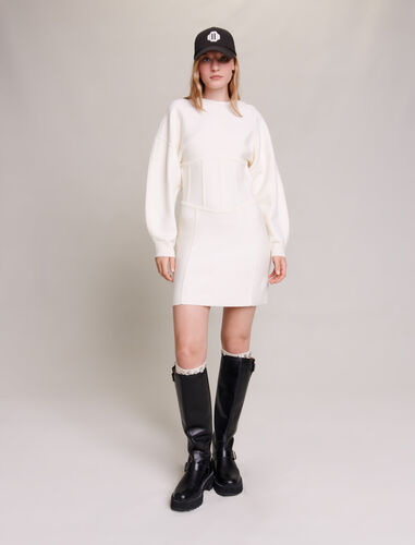 Corset-effect jumper dress : Dresses color Ecru