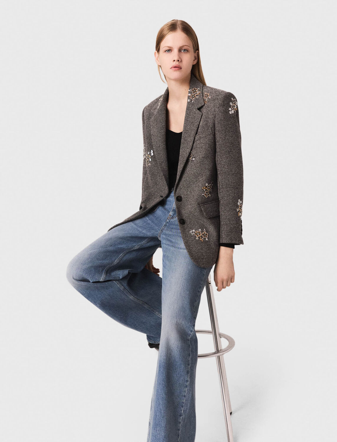 maje : readytowear-blazers 顏色 灰色/GREY