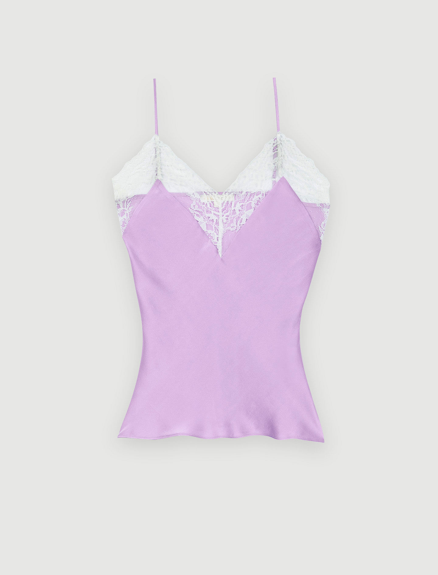 satin and lace top