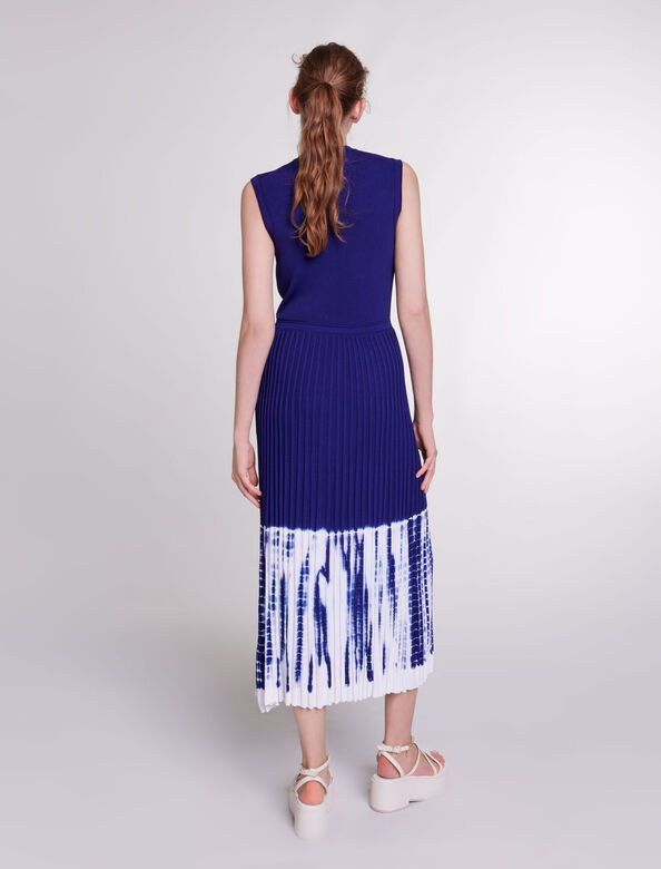 Tie-dye knit maxi dress : View All color Navy