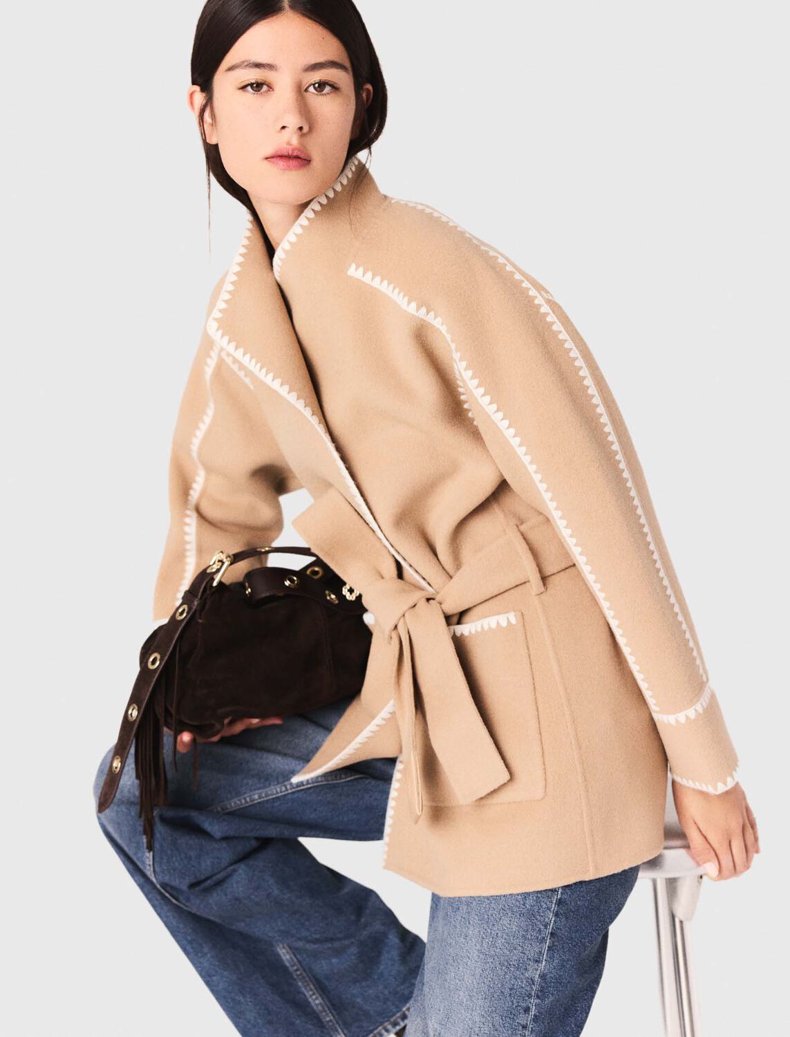 Short double-faced coat : Coats color Camel