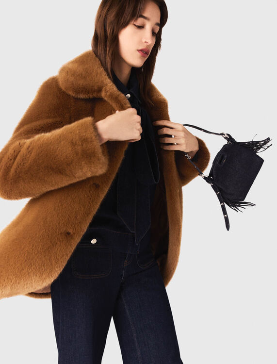Mid-length faux fur coat - Coats - MAJE