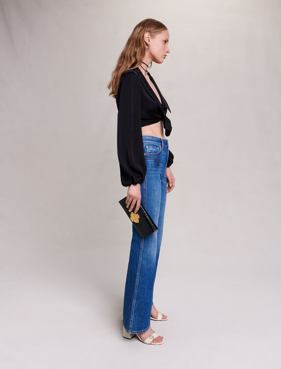 Embroidered flared jeans - Trousers & Jeans - MAJE