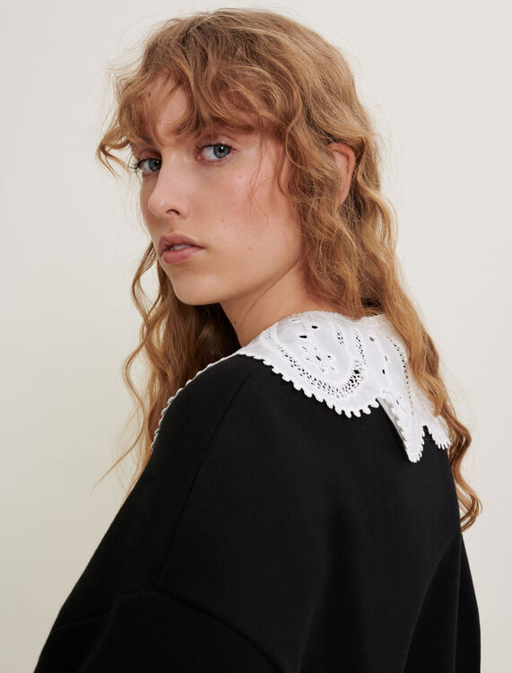Sweatshirt with lace details - View All - MAJE