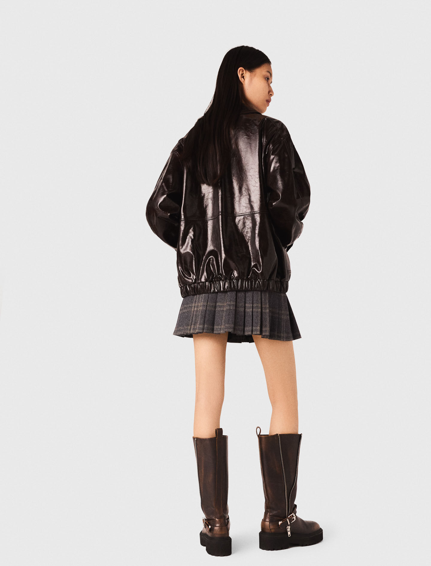 125BELIX Crackled faux leather jacket - Blazers & Jackets - Maje.com