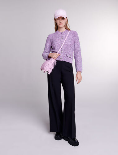 Sequin knit cardigan : View All color Fuchsia pink