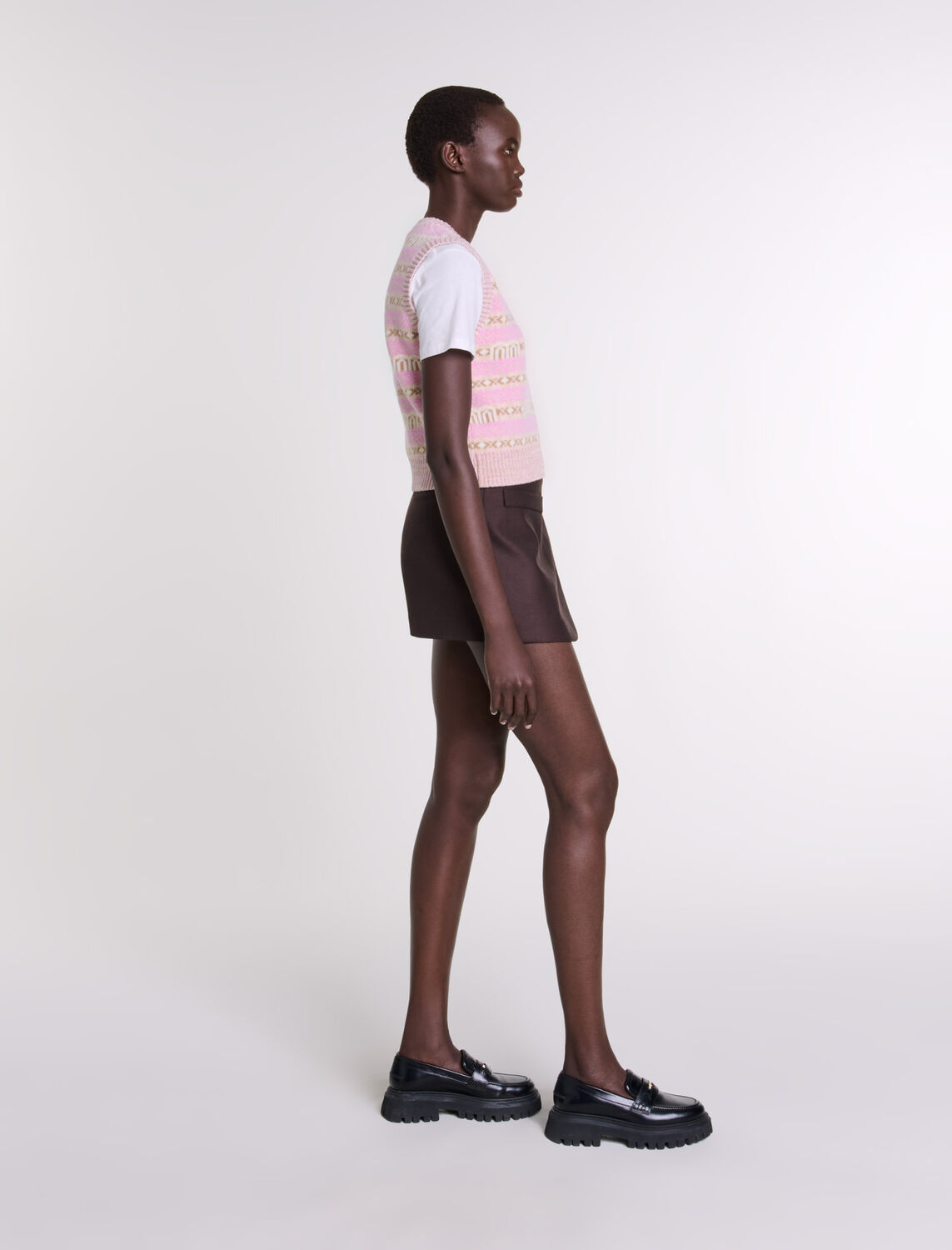 Sleeveless jacquard jumper - Fall-Winter Collection - MAJE