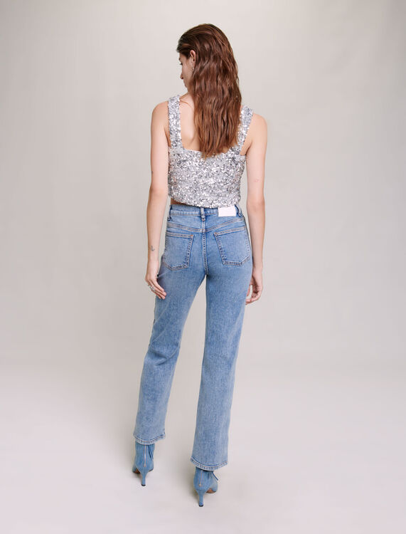 Sequinned top - T-Shirts - MAJE