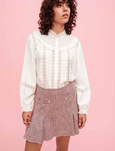 Broderie anglaise shirt : Shirts color White
