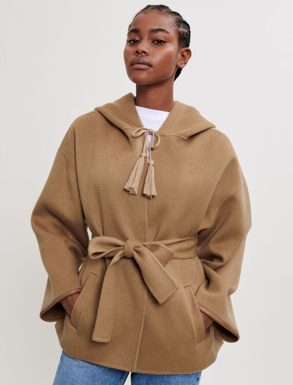 Double-faced coat with hood - Coats & Jackets - MAJE