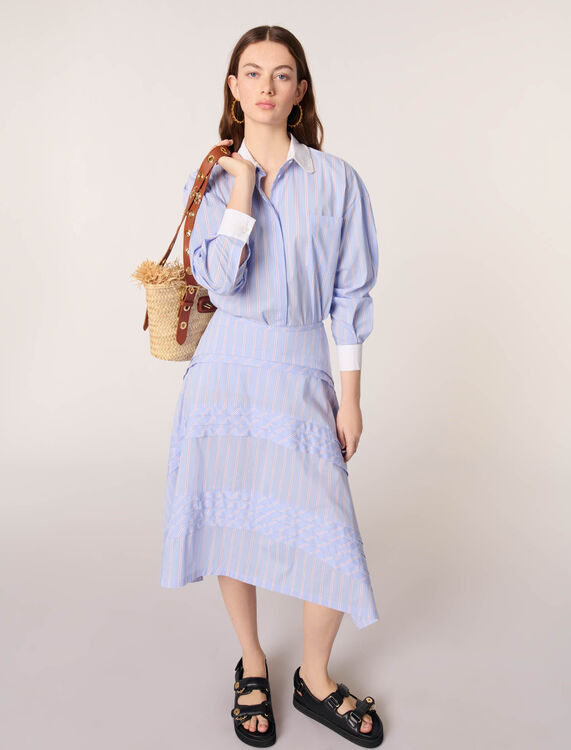 Striped cotton maxi skirt - Skirts & Shorts - MAJE