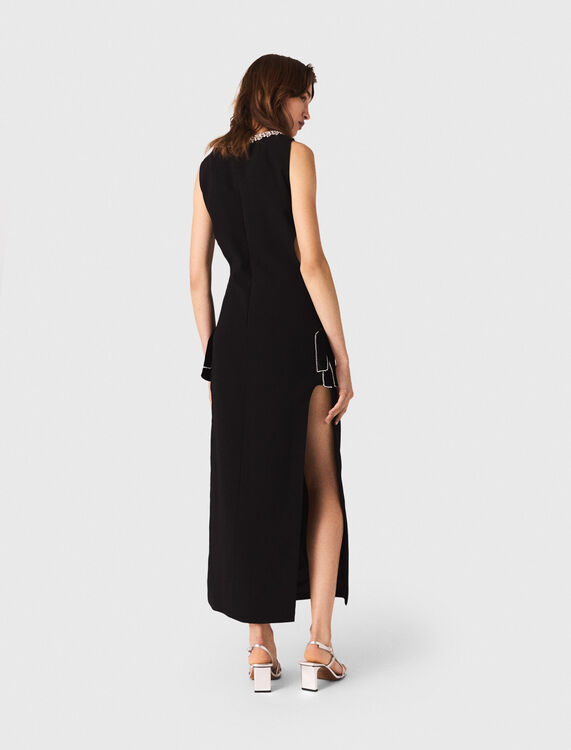 Jewel-collar maxi dress - Dresses - MAJE