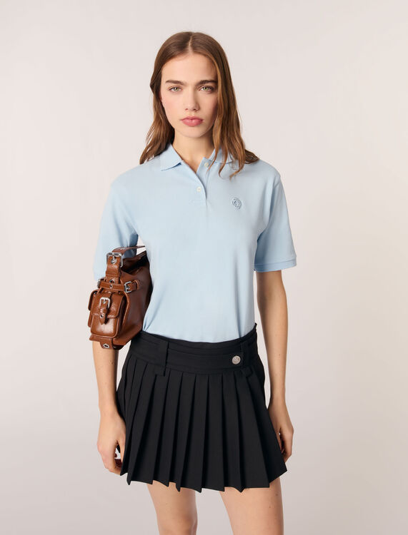 Polo shirt with logo patch - T-Shirts - MAJE