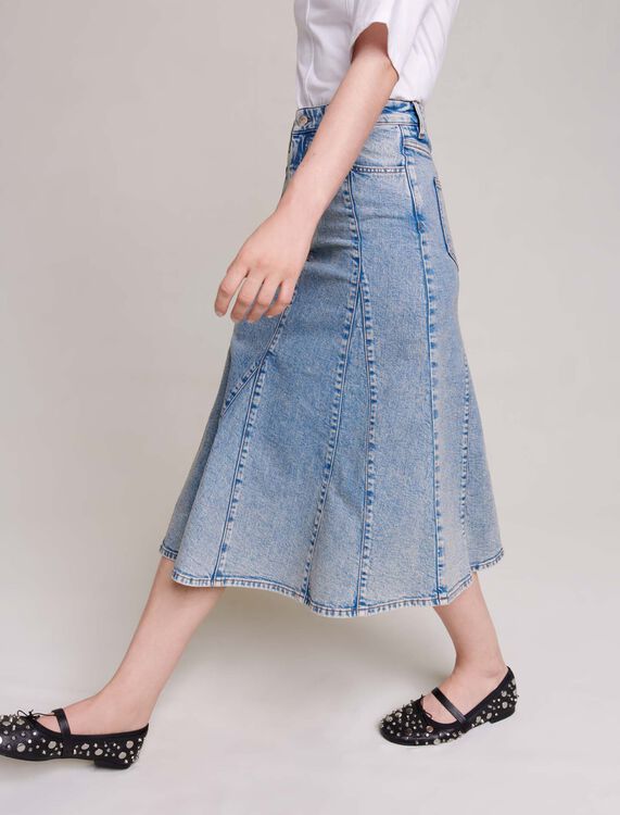 Denim midi skirt - Skirts & Shorts - MAJE