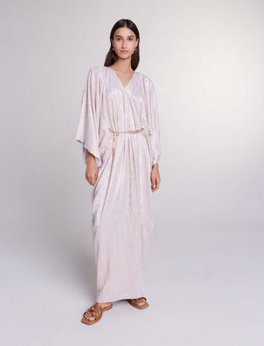 Belted maxi dress : Dresses color Light Pink/ Gold