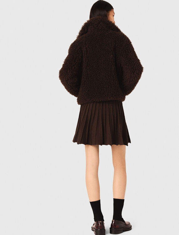 Short curly coat - Coats - MAJE